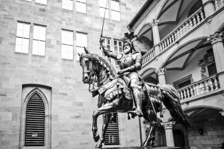 STUTTGART, GERMANY - JANUARY 25: City of Stuttgart. Rider Statue of Eberhard I in the Old Castle of Stuttgartのeditorial素材