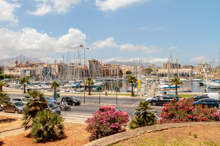 PALERMO, ITALY - JUNE 27 2013: Palermo Cityscape on a hot summer dayのeditorial素材