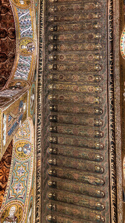 PALERMO, SICILY/ITALY - JUNE 27 2013: Interior Shot of the famous Cappella Palatina in Sicily on June 27 2013 in the Palazzo Reale in Palermo in Sicily, Italyのeditorial素材
