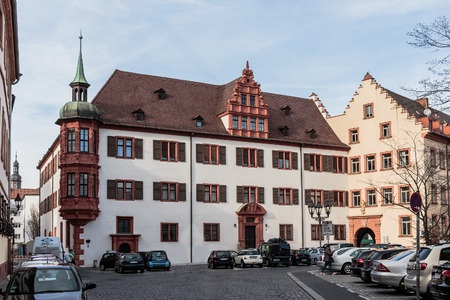 WUERZBURG, GERMANY - MARCH 08 2015: Wuerzburg Inner City on a warm early Spring dayのeditorial素材