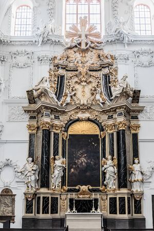 WUERZBURG, GERMANY - MARCH 08 2015: Interior Shot from the Catholic Christian Cathedral of Wuerzburg...