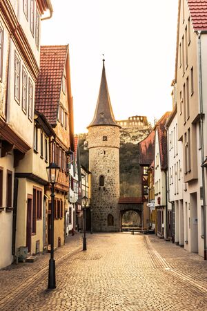 KARLSTADT, GERMANY - APRIL 07 2015: Franconian City of Karlstadt at the River Main in Germany....