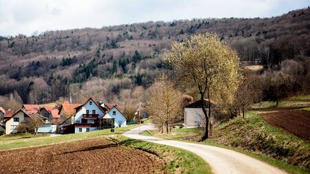 Franconian Village in Early Springの写真素材