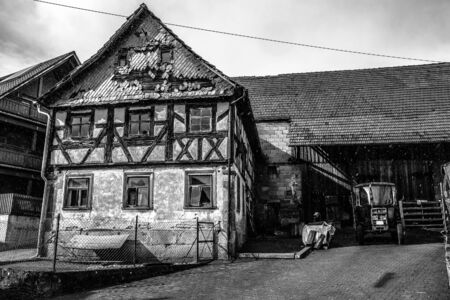 Half Timberd Historical House in a Franconia Villageのeditorial素材