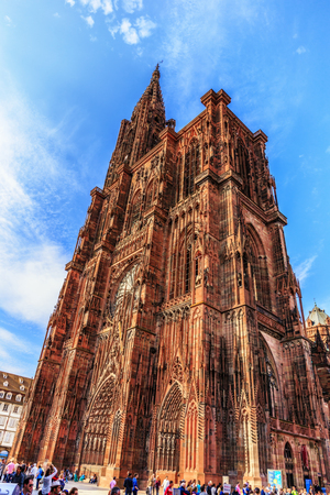 STRASBOURG FRANCE 16 MAY 2015: Strasbourg Cathedral City on a hot spring dayのeditorial素材