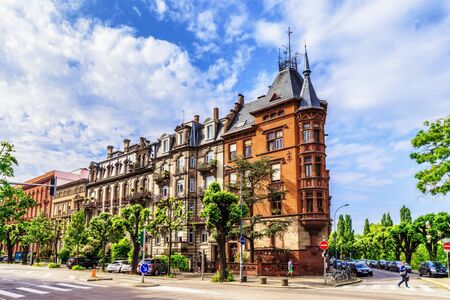 STRASBOURG FRANCE 16 MAY 2015: Historical european picturesque Town of Strasbourg France. Historical Half Timbered Housesのeditorial素材