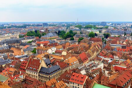STRASBOURG, FRANCE - MAY 16 2015: Historical picturesque european Town of Strasbourg, France. Historical Half Timbered Houses. Vintage Black and Whiteのeditorial素材