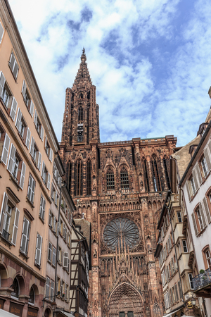 STRASBOURG FRANCE 16 MAY 2015: Strasbourg Cathedral City on a hot spring dayのeditorial素材