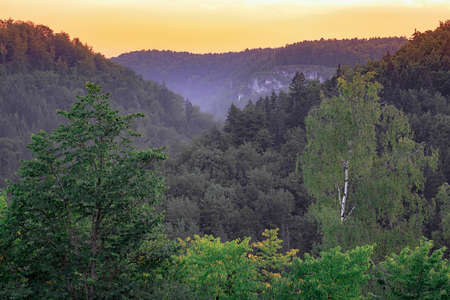 Evening in the Hills of Franconia on a warm summer dayの写真素材