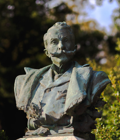 Statue of a bearded man on the Erice, Sicily in the afternoonのeditorial素材