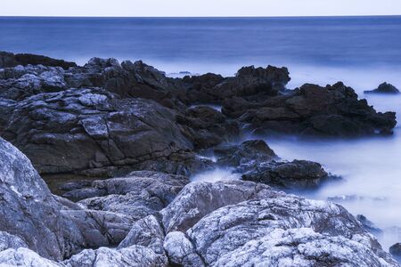 Dramatic Coast of Capo Gallo on Sicily in a Storm. Lovely landscape with many clouds in Sicily,...