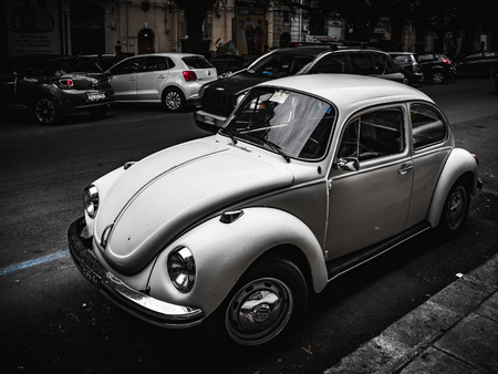 PALERMO, ITALY - OCTOBER 10 2015: Old vintage cars parking in palermoのeditorial素材