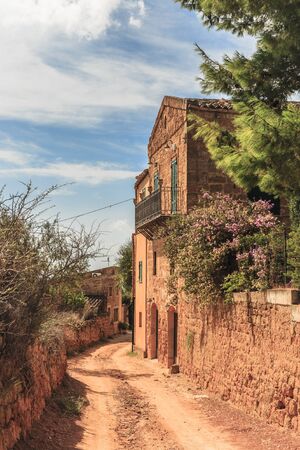 Mediterranean Agricento on Sicily, Italy. Lovely warm orange colors of this southern city at the coastの写真素材