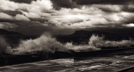 PALERMO, ITALY - NOVEMBER 01 2015: Picture from the stormy and wet November 1st in the sicilian...