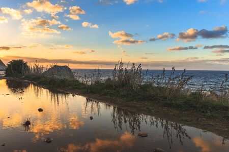 Gorgeous Sicilian Coastal Landscape. Captivating December Panorama from the sea near Palermo, Italy