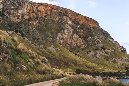 Gorgeous Sicilian Coastal Landscape. Captivating December Panorama from the sea near Palermo, Italy