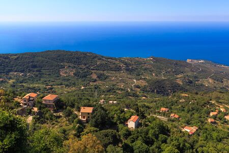Mountains in Sicily in Italy, Europe. Hill and Mountain Landscapeの写真素材