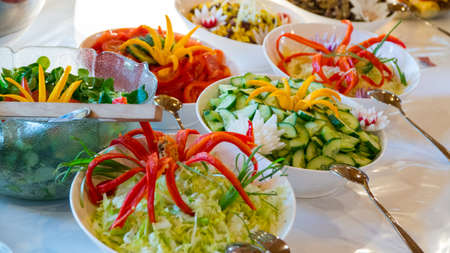 Buffet line of lunch and dinner.の写真素材
