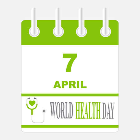 7 April International Health Day. Template Design concept Calendar style.のイラスト素材