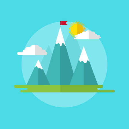 Leadership concept illustration. Abstract flat icon. Brochure title page template.のイラスト素材