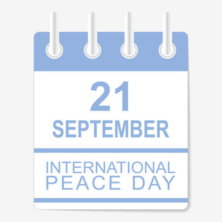 21st September International Peace Day Poster. Vector illustration isolated on white background.のイラスト素材