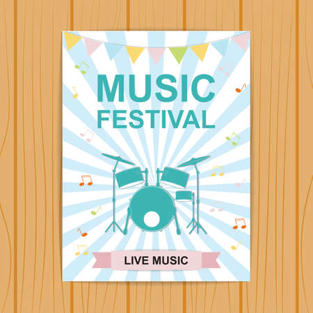 Music festival poster or flyer. Vector illustration.のイラスト素材