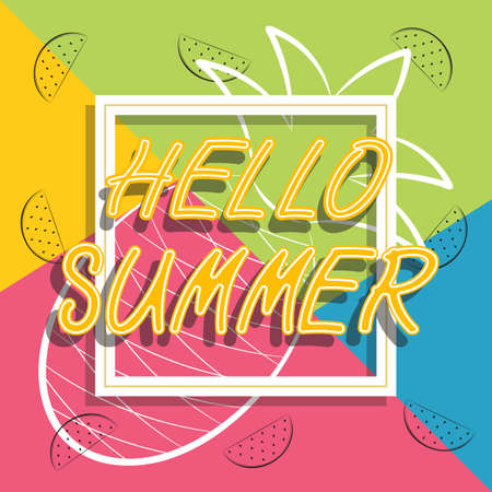 Hello summer travel image illustrationのイラスト素材