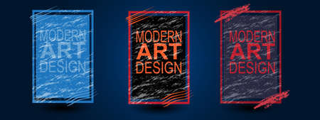 Set of posters with modern art design letteringのイラスト素材