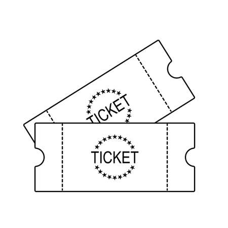 Two Tickets icon vector illustration in the flat style.のイラスト素材