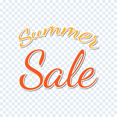 Calligraphic inscription Summer sales on a transparent background. One Can be used for a posterのイラスト素材
