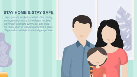 Family stay home during the coronavirus epidemic. Staying on the quarantine, dont panic.