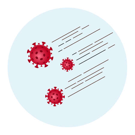 Red sign coronavirus covid-19 symbol. Modern design logo global epidemic 2019-nCov.のイラスト素材