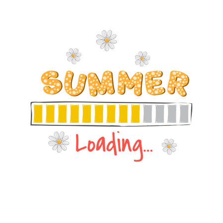 Loading progress Bar with text Summer. Vector illustration.のイラスト素材