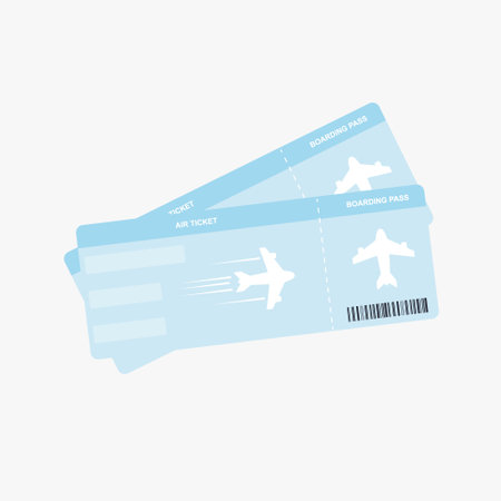Modern airline travel boarding pass two tickets.のイラスト素材