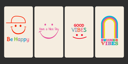 Positive every day phone wallpaper and cover.のイラスト素材