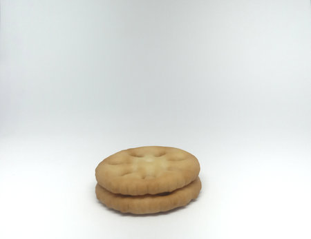 Sandwich biscuits isolated on a white background. Selective focus.