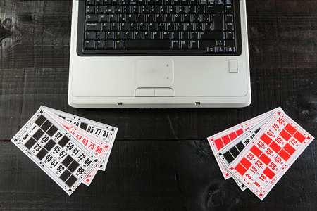 Image related to classic and online casino games on a cards game background from a player's perspectiveのeditorial素材