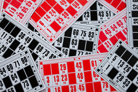 Bingo cards background. Image related to classic and online casino games on a cards game background...