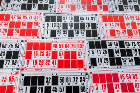 Bingo cards background. Image related to classic and online casino games on a cards game background from a player's perspectiveの写真素材