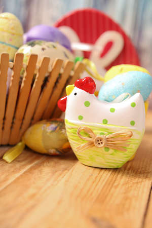 easter decoration. ceramic decoration and eggs for Easter