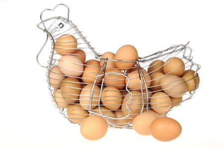 Eggs in a basketの写真素材