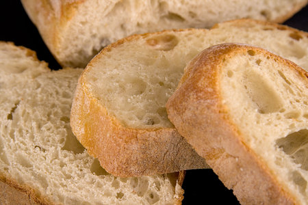 Close-up of three slices of bread
