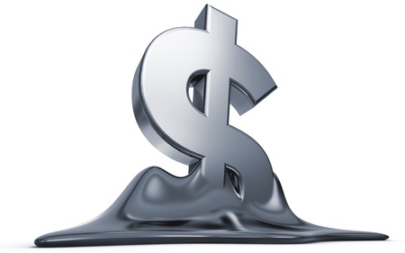 melting dollarの写真素材