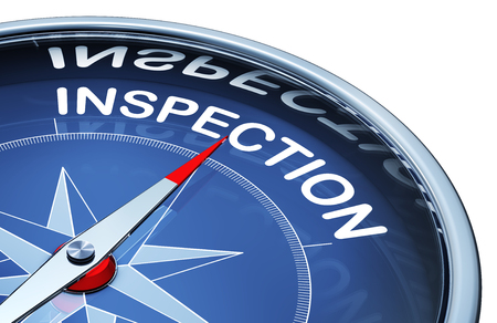 inspection word inside compassの写真素材