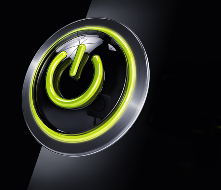 Green power buttonの写真素材