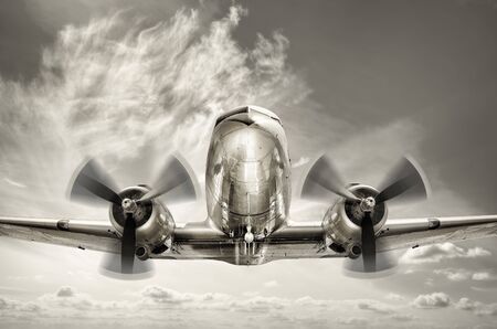 Old airplane in the sky