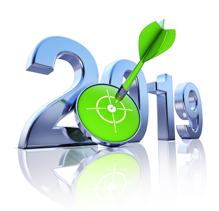 3D rendering of an 2019 symbolの写真素材