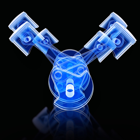 3D rendering of an engine conceptの写真素材