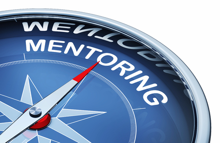 3D rendering of a compass with the word mentoringの写真素材