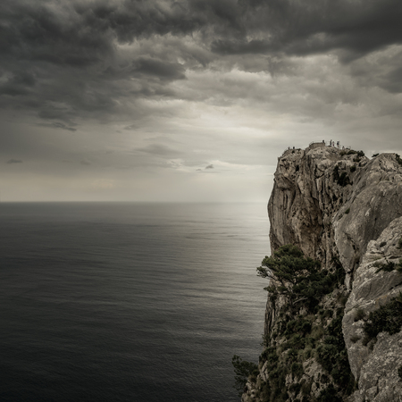 rock at the coastline of mallorcaの写真素材